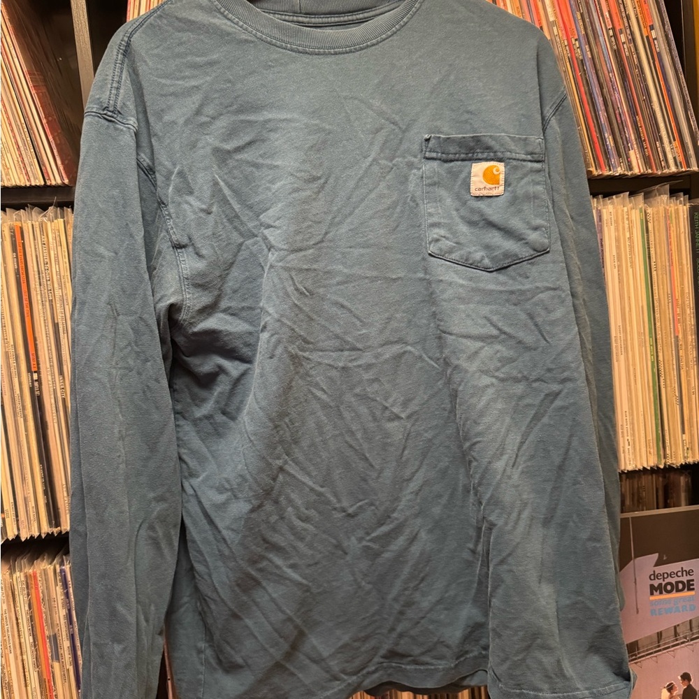 Carhartt Blue Long Sleeve Tee Classic Workwear